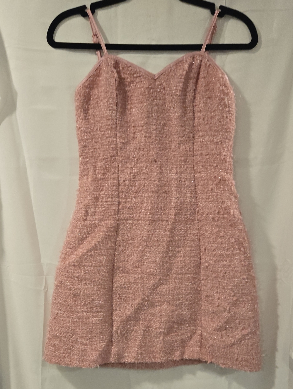 SHEIN Pink Tweed Sleeveless Mini Dress - Small
